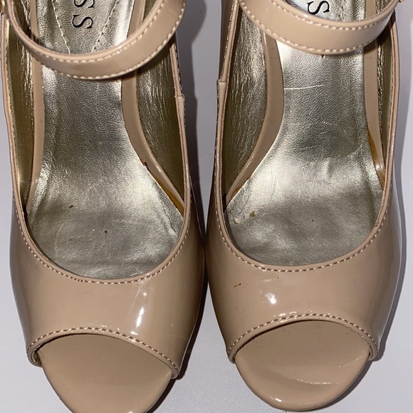 Guess Patent Leather Nude Wedge - Picture 5 of 9